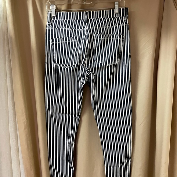 Bershka blue and white striped pants women’s size 8 - Picture 3 of 8